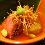 おおたに - 煮物　ローストビーフと夏野菜の炊き合わせ