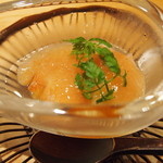 おおたに - 甘味　桃のコンポート　いちじくのジュレをかけて