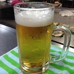 のぶお好み焼 - 生ビール　こちらは有料。