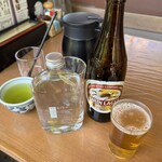 そば処 湧水 - 最初はビールで、その後はいつもの蕎麦湯割
