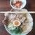 豊潤煮干醤油一生麺a.k.a.ラーメン森 - 料理写真:大蒜豚鰹麺(焼豚増し)と、白菜キムチごはん