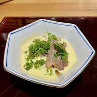 肉料理ふくなが - ④すき焼き オランデーズソース 花山椒