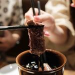 野毛ビストロZIPスタンド - 牛レバーしゃぶしゃぶ