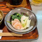 居酒屋 伝七 - 海老と野菜の明太子マヨ