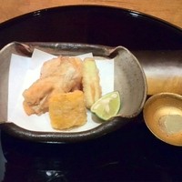帰燕 - トウモロコシ、牛蒡、海老しんじょうの天麩羅