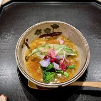 祇園 にしかわ - ⑥油物 山菜の天ぷら 浅利のお出汁の餡掛け