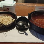 川越薪火料理 in the park - うどんはずっと水に浸かってるせいかイマイチ