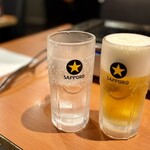 焼肉ストーリー - 麦焼酎ソーダ割りと生ビール
