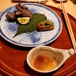 銀座 しのはら - 鼈と粟麩の田楽とチリ酢