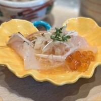 かどや 日比谷邸 - 鯛の薄造り（洋風ドレッシング）