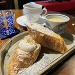 灯屋 - 3月モーニング「白胡麻のフレンチトースト」スープ選択