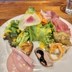 CLASSICAL PASTA - 生ハムサラダ、豚肉アスパラ巻き、ゼッポリーニ、イタリアンオムレツ、モルタデッラハム、鴨肉