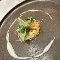Ristorante Crocifisso - そら豆のラヴィオリ ペコリーノチーズと生ハム