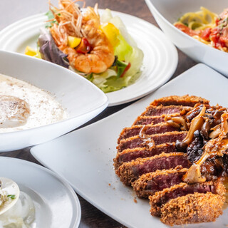 1日2組限定ランチコース。人気の国産ヒレ肉ビーフカツを堪能