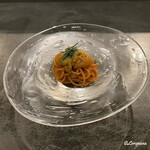 カーサ・デル・チーボ - 甘海老と生海胆と唐辛子を練り込んだ冷製タリオリーニ