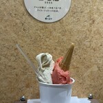 アンティカ ジェラテリア 玉川店 - いちごのシャーベットと、ピスタチオ
