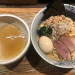 鴨出汁中華蕎麦 麺屋yoshiki - 鴨のまぜそばつけ麺（味噌クリーミー）