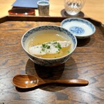 御料理 ふじ田 - お凌ぎ：三重産白甘鯛の飯蒸し、甘鯛出汁の葛引き