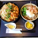 熟成かつ 天膳 - 純けいかつ丼大盛りとおろしそば大盛りのセット