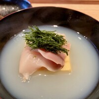 わたなべ - 玉子豆腐と蛤のお椀 すじ青のり