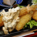 旬菜 盃月 - アジフライ エビフライ定食