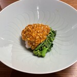 中国料理マスキ - 棒棒鶏と菜の花のアップ