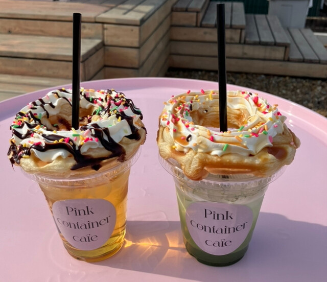 Pink container cafe