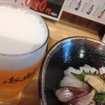 深江橋じょうじ - 今日はお酒やめとこうかなと思ったけど　小鉢も美味しすぎて　ビールを頼まないともったいないなと思いました　お昼から失礼します