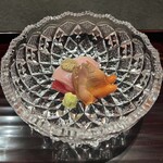 緒乃 - 鮪 (気仙沼), ひっさげ鮪、赤貝 (淡路島)