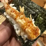 天婦羅 みやしろ - 車海老の海苔巻き