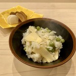味ひろ - 筍とうすい豆のご飯 香の物
