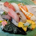 回転寿司　すし丸 - 握りのアップ