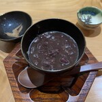 日々の料理 - お汁粉に塩昆布付き