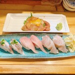 すし旬 - ごまハマチ　アジ・中とろ・さわら