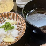 澤田 - 筍ご飯につけ麺の出汁をかけて