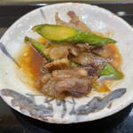 澤田 - 広島の猪バラ肉のアスパラ炒め