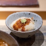 天ぷらあら木 - 2025.4 北海道産フグ白子 飯蒸し仕立て