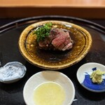 堂山 - 長崎牛。山葵と一緒で美味い。