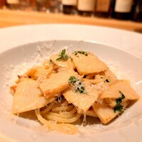 tens. - ⚫千葉県産タケノコと木の芽  パルミジャーノ アーリオオーリオスパゲッティ