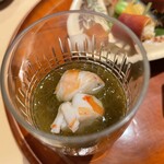 銀座 しのはら - 香川のクマエビ　もずく