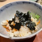 銀座 しのはら - 炊き込みご飯　焼き海苔を添えてそのまま　よい香り