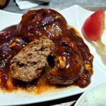 ほびーい喫茶店 - ハンバーグ断面