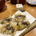 〆蕎麦ぼん - 鯵と大葉のゆかり揚げ