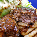 Bon Aka Hyoutan - ハンバーグ（肉々しくて食べごたえがあります）（２０１４年８月）