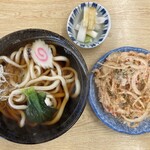 ふたばや - うどん一玉、天ぷら