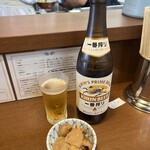 仙台中華そば 銘店嘉一 - 鶏皮＋中瓶