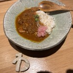 音楽とお数 池下わわ - もち麦ご飯の鶏カレー