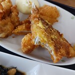 もつ煮ショップ - アジフライ断面