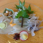 うに むらかみ - 活烏賊刺し（１，９８０円）