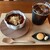 TocoToco - 料理写真:ほうじ茶プリンとアイスコーヒー。お飲み物には一口おやつ付きです。